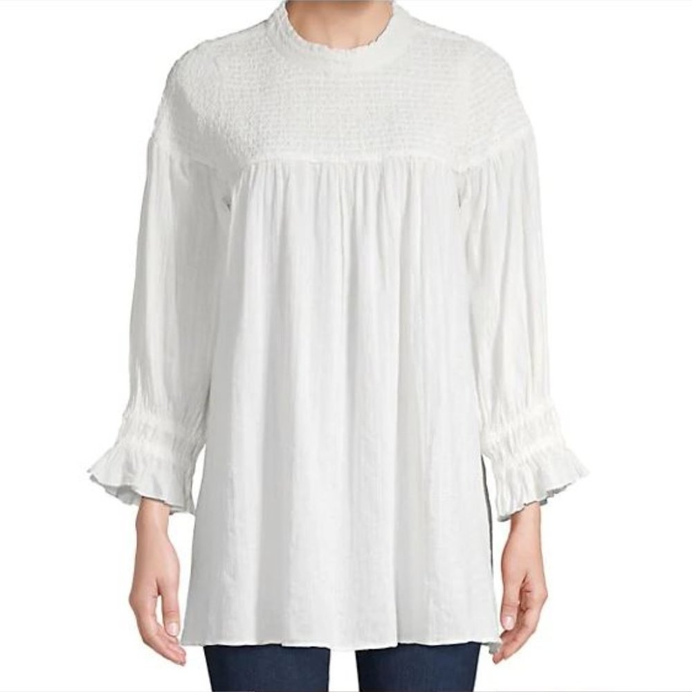 Free People Obi Mila Smocked Lightweight Cotton Tunic NWT